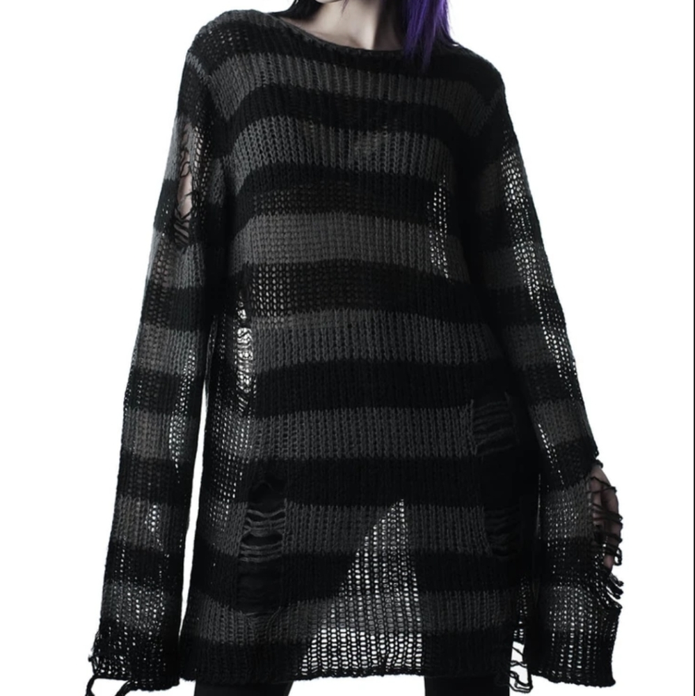 Ash distressed knit sweater